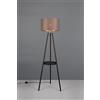 Trio Lighting COLETTE PIANTANA 3 PIEDI CON TAVOLINO METALLO NERO E PARALUME TORTORA ED ORO H. 153CM 1 ATTACCO E27