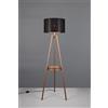 Trio Lighting COLETTE PIANTANA 3 PIEDI CON TAVOLINO METALLO CAFFE' E PARALUME NERO ED ORO H. 153CM 1 ATTACCO E27