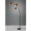 Trio Lighting DAVOS PIANTANA METALLO NERO 3 PARALUMI TORTORA E ORO H. 185CM 3 LUCI ATTACCO E14