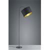 Trio Lighting HOSTEL PIANTANA DIFFUSORE ORIENTABILE CON FLESSIBILE PARALUME TESSUTO NERO INTERNO ORO H.156CM, D.35CM 1 LUCE ATTACCO E27
