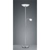 Trio Lighting GERRY PIANTANA CON LAMPADA DA LETTURA METALLO ACCIAIO SATINATO CON DIFFUSORI VETRO BIANCO H. 180CM 2 LUCI ATTACCO E27 E E14