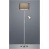 Trio Lighting HOTEL PIANTANA GRIGIA CON LAMPADA DA LETTURA PARALUMI BIANCHI CON ACCENSIONI SEPARATE H. 170CM 2 LUCI ATTACCO E27 ED E14