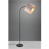 Trio Lighting JULIETA PIANTANA METALLO NERO FLESSIBILE PARALUME VELLUTO TORTORA E ORO H. 156CM 1 LUCE ATTACCO E27