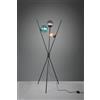 Trio Lighting LANCE PIANTANA 3 ASTE NERA CON 3 SFERE VETRO MULTICOLOR ATTACCO E14 H. 156CM