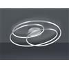 Trio Lighting GALE PLAFONIERA LED 50W 7000lm, 3000K GRANDE ACCIAIO SATINATO 3 CERCHI CONCENTRICI CON REGOLAZIONE INTENSITA' CON INTERRUTTORE D.80CM