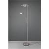 Trio Lighting BARRIE PIANTANA LED CON LAMPADA DA LETTURA ACCIAIO SATINATO DIMMERABILE H. 180CM 2700+4000K 3700LM 32W