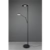 Trio Lighting BARRIE PIANTANA LED CON LAMPADA DA LETTURA NERA DIMMERABILE H. 180CM 2700+4000K 3700LM 32W