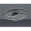 Trio Lighting GALE PLAFONIERA LED 50W 7000lm, 3000K GRANDE NERA 3 CERCHI CONCENTRICI CON REGOLAZIONE INTENSITA' CON INTERRUTTORE D.80CM