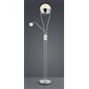 Trio Lighting CHRIS PIANTANA LED 18W · 1x 2000lm, 3000K- 3,8W · 1x 350lm, 3000K CROMO MEZZA SFERA + LAMPADA DA LETTURA EFFETTO GHIACCIO H. 180CM