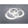 Trio Lighting GRANADA PLAFONIERA LED 36W 4300lm, 3000K TRIPLO CERCHIO CROMO CON RIFLETTORE BIANCO OPACO DIMMERABILE CON INTERRUTTORE PARETE L. 71,5CM