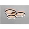 Trio Lighting GROOVY PLAFONIERA LED 30W 3600lm, 3000K 3 CERCHI CON DECORI GEMME TRASPARENTI NERA CON FUNZIONE DI REGOLAZIONE INTENSITA' CON NORMALE INTERRUTTORE A PARETE D. 62CM