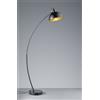 Trio Lighting RECIFE PIANTANA ARCO NERA DIFFUSORE METALLO NERO INTERNO ORO H.155CM 1 LUCE ATTACCO E27