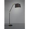 Trio Lighting TRACY PIANTANA METALLO NERO CON INSERTI ORO E PARALUME NERO H. 175CM D.40CM 1 LUCE ATTACCO E27