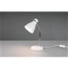Trio Lighting HARVEY LAMPADA DA STUDIO DA TAVOLO METALLO BIANCO E CROMATO FLESSIBILE H. 33CM 1 LUCE ATTACCO E27