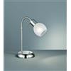 Trio Lighting ANTIBES LAMPADA DA STUDIO METALLO COLORE ACCIAIO SATINATO CON DIFFUSORE FLESSIBILE VETRO ALABRASTRO H. 40CM ATTACCO E14