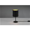 Trio Lighting JERRY LAMPADA DA TAVOLO METALLO NERO E PARALUME NERO E ORO H. 28,5CM 1 LUCE ATTACCO E14