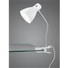 Trio Lighting HARVEY LAMPADA DA STUDIO FLESSIBILE CON PINZA METALLO BIANCO E CROMO H. 36CM 1 LUCE ATTACO E27