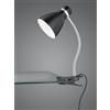 Trio Lighting HARVEY LAMPADA DA STUDIO FLESSIBILE CON PINZA METALLO NERO E CROMO H. 36CM 1 LUCE ATTACO E27