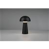 Trio Lighting LENNON LAMPADA DA APPOGGIO LED 2W 180lm, 3000K DA ESTERNO FUNGO RICARICABILE USB NERA TOUCH 4 INTENSITA' H. 22CM IP 45 DIMMERABILE