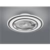 Trio Lighting Ventilatori a soffitto e Plafoniera con effetto cielo stellato con telecomando multifunzion e regolazione intensità bordo nero e satinato FLAGA LED con R62743132