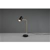 Trio Lighting MARLEY LAMPADA DA TAVOLO SPOT CILINDRO OTTONE SATINATO + NERO H. 45CM 1 LUCE ATTACCO GU10