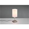 Trio Lighting OLE LAMPADA DA TAVOLO ACCIAIO CON PARALUME BIANCO CON INTERRUTTORE A CORDA CON DOPPIA PORTA USB ( USB + USB-C ) PER RICARICA H. 35CM 1 LUCE ATTACCO E27