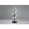 Trio Lighting SEQUENCE LAMPADA DA TAVOLO LED 20,5W 2600lm, 2300+3000+4000K SPIRALE METALLO ALLUMINIO E NERO CON REGOLAZIONE INTENSITA' E TEMPERATURA DI COLORE DELLA LUCE CON INTERRUTTORE TOUCH H. 48,5CM