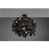 Trio Lighting LEAVY PLAFONIERA FOGLIE LAVABILI NERO E ORO D. 70CM 3 LUCI ATTACCO E14