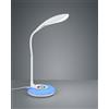 Trio Lighting KRAIT LAMPADA DA STUDIO LED 3,5W 300lm, 3000KBIANCA CON BASE LUMINOSA RGB E DIFFUSORE FLESSIBILE CON 4 REGOLAZIONI INTENSITA' TOUCH H. 34CM