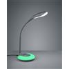 Trio Lighting KRAIT LAMPADA DA STUDIO LED 3,5W 300lm, 3000K ANTRACITE CON BASE LUMINOSA RGB E DIFFUSORE FLESSIBILE CON 4 REGOLAZIONI INTENSITA' TOUCH H. 34CM