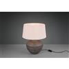 Trio Lighting LOU LAMPADA DA TAVOLO GRANDE BASE CERAMICA MARRONE ANTICATA CON PARALUME SABBIA H. 46CM ATTACCO E27