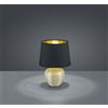 Trio Lighting LUXOR LAMPADA TAVOLO BASE CERAMICA ORO E PARALUME NERO INTERNO ORO H. 26CM D. 18CM
