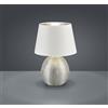 Trio Lighting LUXOR LAMPADA TAVOLO GRANDE BASE CERAMICA ARGENTO E PARALUME BIANCO INTERNO ARGENTO H. 35CM D. 24CM ATTACCO E27