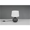Trio Lighting MARTIN LAMPADA DA TAVOLO BASE CERAMICA PERA MARRONE PARALUME SABBIA H. 29CM D. 20CM 1 LUCE ATTACCO E14