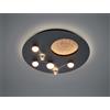 Trio Lighting ZODIAC PLAFONIERA A LED 42W 5100lm, 2300+3000+4000K METALLO NERO E CAFFE' EFFETTO LUNARE CON REGOLAZIONE INTENSITA' E TEMPERATURA DI COLORE CON INTERRUTTORE D. 50CM