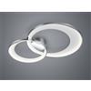 Trio Lighting GRANADA PLAFONIERA LED DOPPIO CRECHIO CROMO CON RIFLETTORE BIANCO OPACO CON FUNZIONE REGOLAZIONE INTENSITA' CON INTERRUTTORE PARETE L. 85CM 36W 4300lm, 3000K