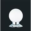 Trio Lighting PRINCESS LAMPADA DA TAVOLO LED 3W 250lm, 3000K METALLO CROMO TOUCH DIMMER DIFFUSORE SFERA VETRO H.13CM