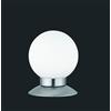 Trio Lighting PRINCESS LAMPADA DA TAVOLO LED 3W 250lm, 3000K METALLO ACCIAIO TOUCH DIMMER DIFFUSORE SFERA VETRO H.13CM