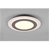 Trio Lighting MORGAN PLAFONIERA A LED 42W 5600lm, 2700 - 6500K BIANCA ROTONDA BORDO METALLO ACCIAIO ILLUMINATO CON TELECOMANDO MULTIFUNZIONE D. 45CM DIMMERABILE