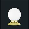 Trio Lighting PRINCESS LAMPADA DA TAVOLO LED 3W 250lm, 3000K METALLO OTTONE TOUCH DIMMER DIFFUSORE SFERA VETRO H.13CM