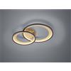 Trio Lighting GRANADA PLAFONIERA LED 29W 2650lm, 3000K DOPPIO CRECHIO NERO CON RIFLETTORE ORO OPACO CON FUNZIONE REGOLAZIONE INTENSITA' CON INTERRUTTORE PARETE L. 59CM