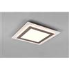 Trio Lighting MORGAN PLAFONIERA A LED 46W 6000lm, 2700 - 6500K BIANCA QUADRATA BORDO METALLO ACCIAIO ILLUMINATO CON TELECOMANDO MULTIFUNZIONE 45CM X 45CM DIMMERABILE