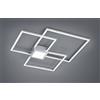 Trio Lighting HYDRA PLAFONIERA LED 38W 4400lm, 3000K METALLO ACCIAIO TRIPLO QUADRATO + LUCE CENTRALE DIMMERABILE CON INTERRUTTORE L. 66X66CM