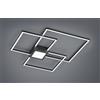 Trio Lighting HYDRA PLAFONIERA LED 38W 4400lm, 3000K METALLO ANTRACITE TRIPLO QUADRATO + LUCE CENTRALE DIMMERABILE CON INTERRUTTORE L. 66X66CM