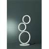 Trio Lighting RONDO LAMPADA DA TAVOLO LED 17W 1900lm, 3000K 3 CERCHI METALLO BIANCO OPACO DIMMERABILE H. 45CM