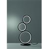 Trio Lighting RONDO LAMPADA DA TAVOLO LED 17W 1900lm, 3000K 3 CERCHI METALLO NERO OPACO DIMMERABILE H. 45CM
