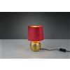Trio Lighting SOPHIA LAMPADA DA TAVOLO BASE CERAMICA ORO E PARALUME EFFETTO VELLUTO ROSSO H. 26CM 1 LUCE ATTACCO E 14