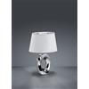 Trio Lighting TABA LAMPADA DA TAVOLO BASE CERAMICA ARGENTO CON PARALUME BIANCO E ARGENTO H.33CM 1 LUCE ATTACCO E14