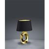 Trio Lighting TABA LAMPADA DA TAVOLO BASE CERAMICA ORO CON PARALUME NERO E ORO H.33CM 1 LUCE ATTACCO E14