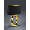 Trio Lighting TABA LAMPADA DA TAVOLO GRANDE BASE CERAMICA ORO CON PARALUME NERO E ORO H.52CM 1 LUCE ATTACCO E27